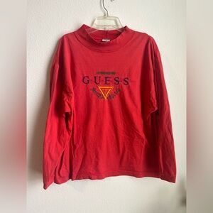 Vintage Guess Red Long Sleeve Shirt